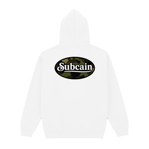 subcain grøn camo hoodie - hvid