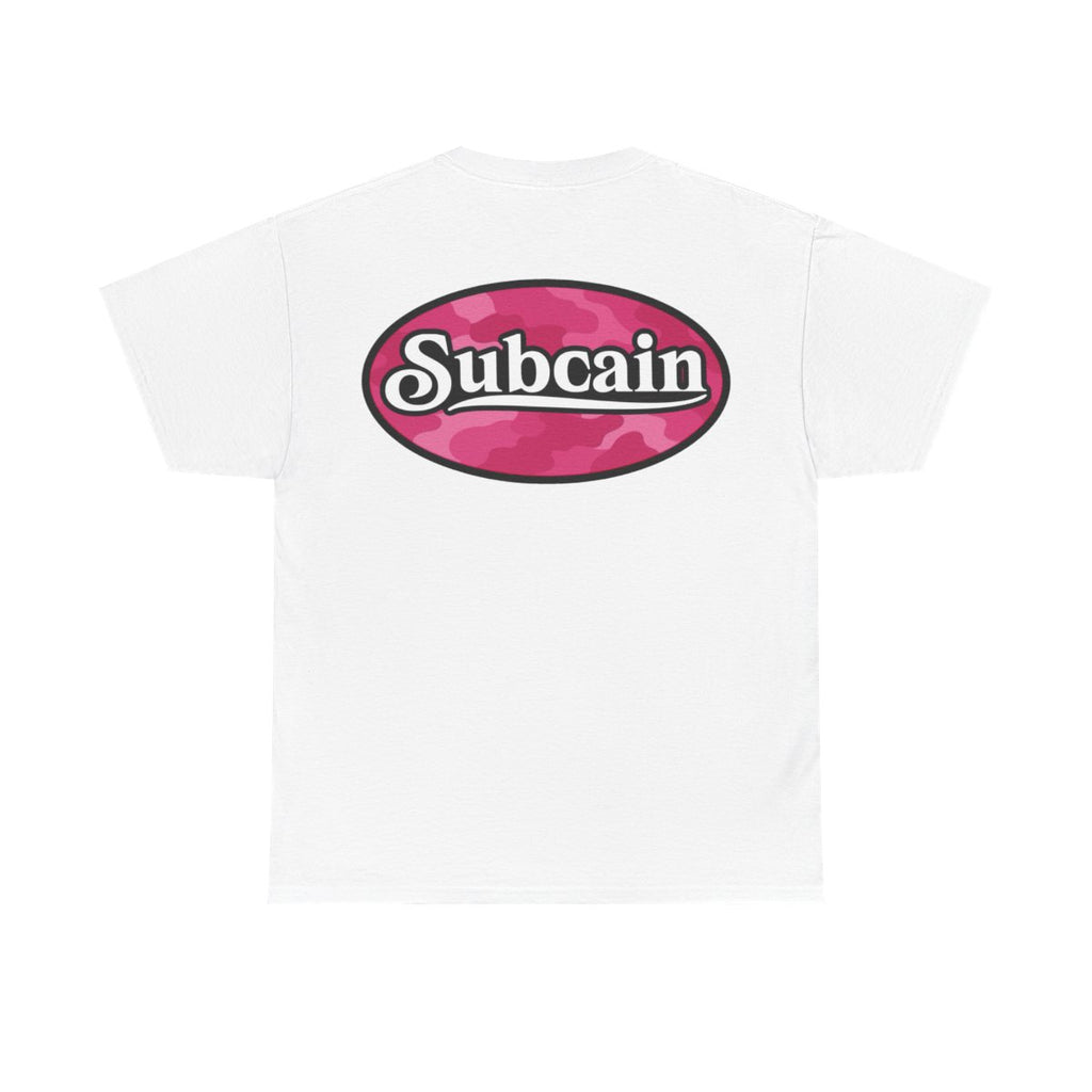Subcain pink camo logo tee - hvid